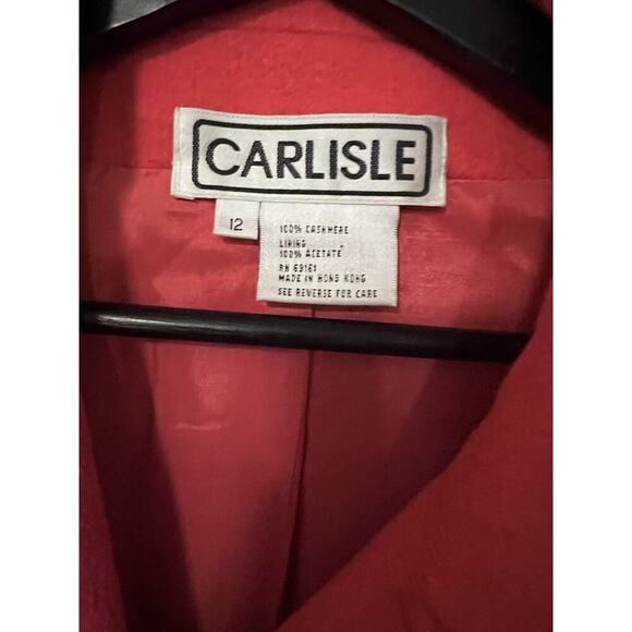 CARLISLE Women Sz 12 CASHMERE OXFORD Bright RED JACKET Blazer CAREER Office - Picture 2 of 7